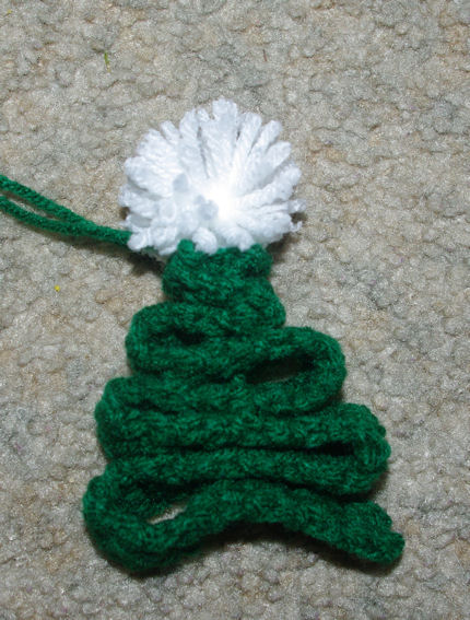 Crocheted Ribbon Christmas Tree Ornament