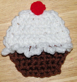 Cupcake Applique Free Crochet Pattern