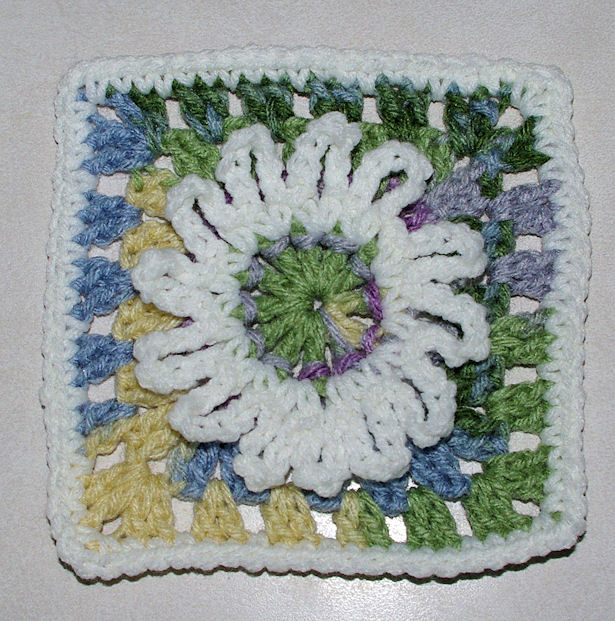 Daisy Afghan Square Free Crochet Pattern