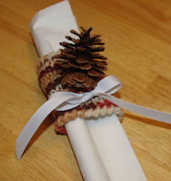 Pinecone Napkin Ring Free Crochet Pattern