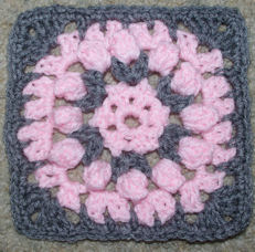 Pink Blossom Afghan Square Free Crochet Pattern
