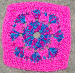 Pink Bonbon Afghan Square Free Crochet Pattern
