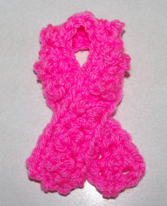 Pink Ribbon Applique Free Crochet Pattern