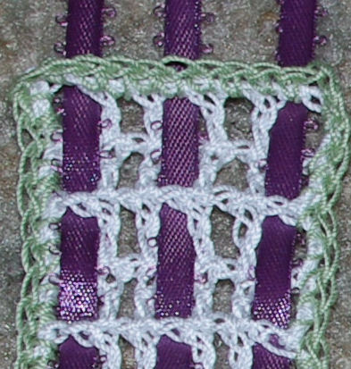 Ribbon and Mesh Bookmark Crochet Pattern