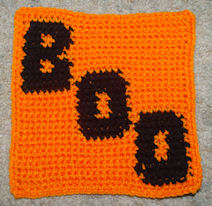 Row Count Boo Afghan Square Free Crochet Pattern