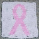 Row Count Breast Cancer Ribbon Afghan Square Crochet Pattern