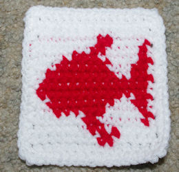 Row Count Fish Coaster Free Crochet Pattern