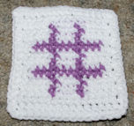 Row Count Number Sign Coaster Free Crochet Pattern