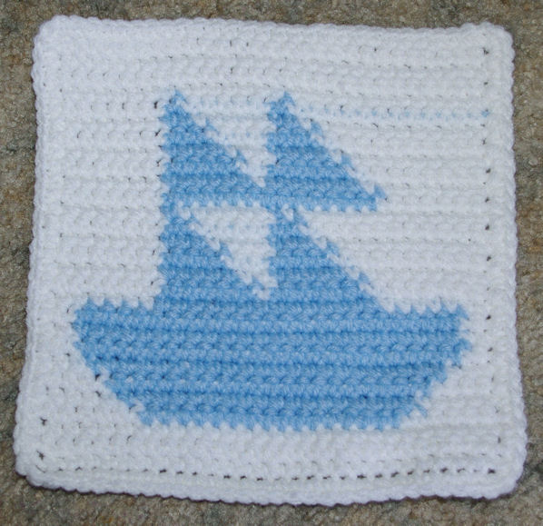 Row Count Sailboat Afghan Square Free Crochet Pattern