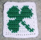 Row Count Shamrock Coaster Free Crochet Pattern