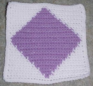 Row Count Solid Diamond Afghan Square