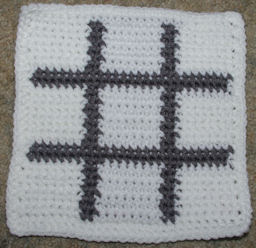 Row Count Tic Tac Toe Board Afghan Square Free Crochet Pattern