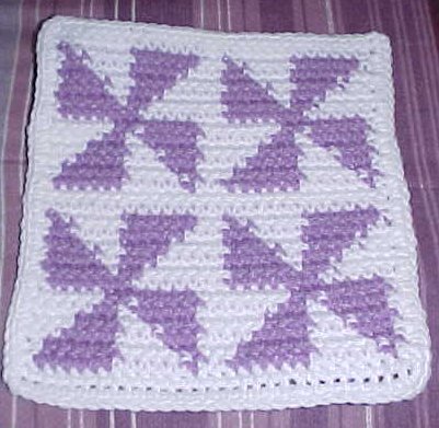 Row Count Windmills Afghan Square Free Crochet Pattern